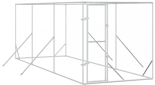 vidaXL Chenil d'extérieur pour Chiens argenté 2x6x2 m Acier galvanisé, chenil pour Chiens, Cage pour Chiens, Cage pour Animaux de Compagnie, Niche