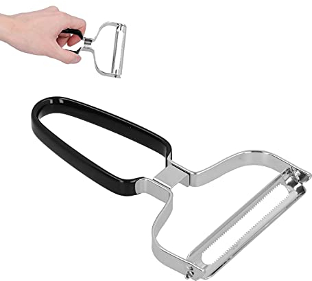 Vegetable Peeler, 2Pcs Wide Mouth Peeler Vegetable Y-Shaped Swivel Vegetable Peeler, Fruit Peeler Stainless Steel Potato Peeler for Salad Carrot Cucumber Potato Slicer(Black)
