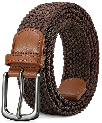 LAKIDAY Cinturón Elástico Trenzado para Hombre Cinturón de Tela 3,5 cm Perfecto para Jeans y Ropa Casual