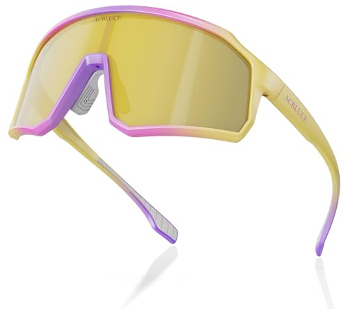 ACBLUCE Girls Sunglasses for Kids Youth Sports Softball Baseball Cycling Running Tennis Teens UV400 Yellow Glasses Age 8-16