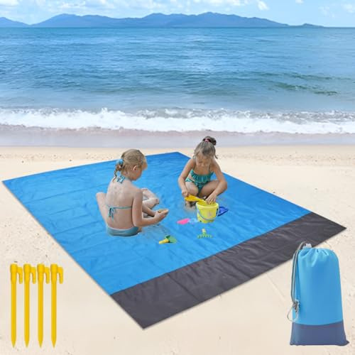 WAYBWZDQ 210 x 200 cm Tapis de Plage, Couverture de Plage, Tapis Plage Anti Sable, Imperméable à Séchage Rapide Natte de Plage, Couverture Pique Niques pour Plage, Parc, Voyage, Vacances