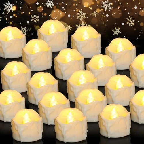 Vautvis Candele LED A Batteria Con Fiamma Oscillante - 12 Pezzi Elettriche Senza Fiamma - Decorazioni Natalizie