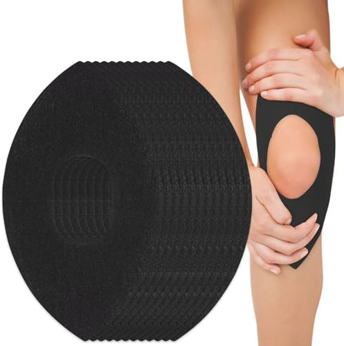 Zouwel Lot de 12 bandes de kinésiologie pour genoux, bande de sport élastique, respirante et confortable, bande de kinésiologie prédécoupée, bande de kinésiologie (noir)