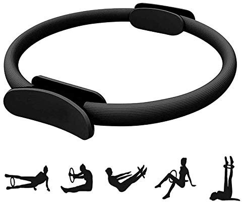 Aro de pilates de doble agarre, círculo mágico de pilates, círculo de ejercicio con doble asa, anillo de yoga, círculo de fitness para quemar grasa en brazos y muslos para aumentar la fuerza para