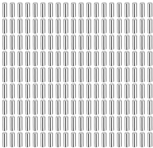 sourcing map 200Pcs 2 mm x 6 mm Dowel Pins, 304 Stainless Steel Cylindrical Shelves Support Pegs Locating Pin Shelf Fasten Elements for Bookshelf Cabinet Furniture Component (GB119), Silver