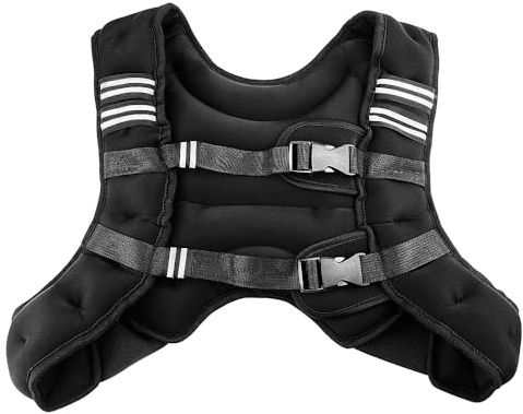 VELLUSTRA Chaleco Lastrado para Entrenamiento de Fuerza, 5kg Chaleco con Peso con Banda Reflectante, Talla de Busto Ajustable, Ideal para Entrenamientos en Gimnasio, Yoga y Ejercicios Aeróbicos