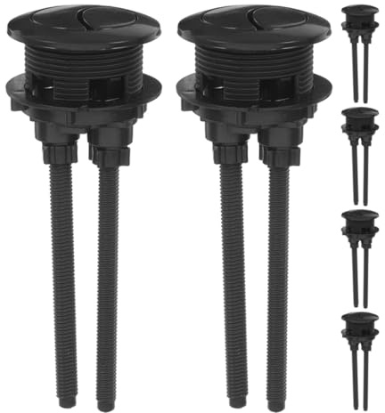 jojofuny 6 Piezas De Cisterna De Inodoro con Mecanismo De Descarga De Doble Pulsador, De Cisterna para Inodoros Pequeños Y De Gran Volumen De Agua, Color Negro.