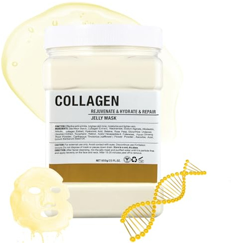 Máscara de Gelatina en Polvo para Faciales, Hidratante y Nutritivo Máscara Facial de Gelatina Peel Off, Profesional Spa Mascarilla Facial para una Hidratación Profunda y Luminosidad (Collagen)