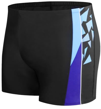 AOOSU Maillot de Bain, Slip de Bain Homme, Short de Bains Swim Boxer avec Cordon de Serrage pour Plage/Sport/Natation/Plongée
