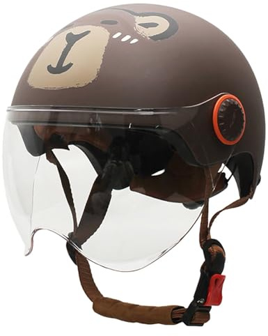 Barnmotorcykelhjälm, Jethjälm Med Visir, Skoter Och Motorcykel För Fyrhjuling, Snabbspänne, Avtagbar Och Tvättbar 6,48~52cm