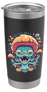 Champignons Cueilleur de champignons Mushrooms funny fungi Gobelet isotherme en acier inoxydable double paroi