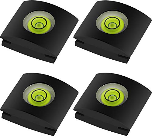4Pack Camera Hot Shoe Cover with Bubble Spirit Level for Canon Nikon Panasonic Fujifilm Olympus Pentax Sigma DSLR/SLR/Evil Camera