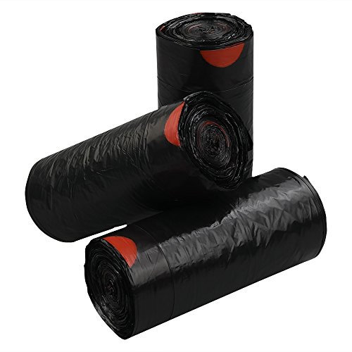 Hokky 5L Sacs Poubelle RéSistants avec Cordon De Serrage, Sac De Poubelle, Sac à Ordures Noir, 110 Sacs