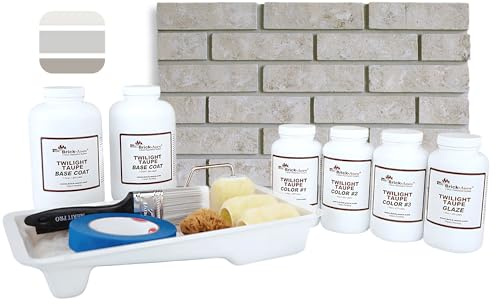 Brick-Anew All-in-One Brick Fireplace Paint Kit – Easy DIY Makeover for a Natural, Realistic Brick Look (Misty Harbor) Not Your Boring White Paint or Chalk Paint!