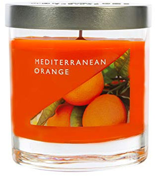 WAX LYRICAL Medium Wax Fill Candle Mediterranean Orange. Burn Time Approx 50 Hours Jar, Silver