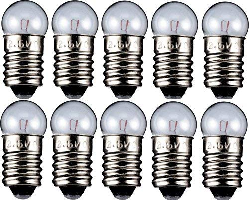 WireThinx 10er Set Kugelförmige Lampe 1,2 W, 12 V - Sockel E10-11,5 x 24 mm - L3