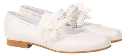 Bailarina Flor Encaje & Tul Comunión AngelitoS Mod ANG-992 (Beige, Numeric_34)