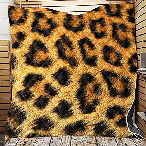 Chickw1 Bettüberwurf Tagesdecke, Leopard Muster 3D Drucken Tagesdecken Sommer Bettüberwürfe Wohndecke aus Mikrofaser Bettdecke für Einzelbett Doppelbett oder Kinder (Style 1,226x280cm)
