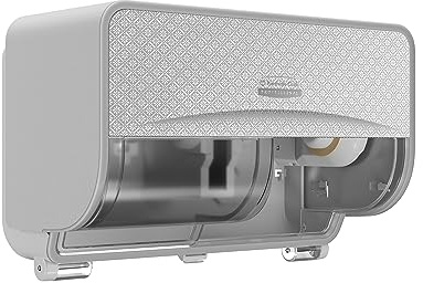 Kimberly-Clark Professional ICON Standard Roll Toilet Paper Dispenser 2 Roll Horizontal (53655), with Silver Mosaic Design Faceplate; 1 Dispenser and Faceplate per Case