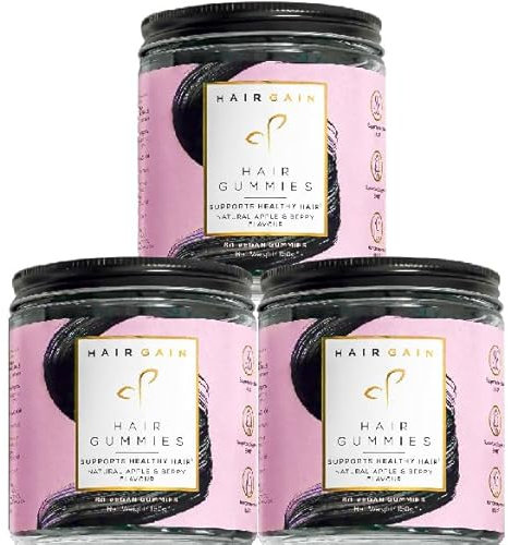 Hair Gain Hair Growth Vitamins for Women - Biotin, Collagen, Selenium & Zinc Gummies for Fuller, Thicker Hair | Vegan, Halal Formula | Promotes Healthier Hair, Reduces Shedding - 90 Days Supply (3)