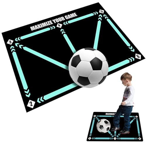 Tomtary Football Training Mat, Non-Slip Shock Mastery Mat, Large, Black
