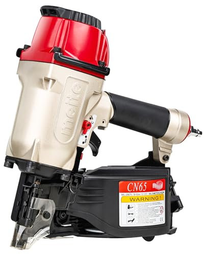 meite CN65 Air Coil Nail Gun, Professional Industrial Pneumatic Coil Siding Nailer for Siding, Pallets, Framing and Wood Case - Air Coil Nailer Uses Flat Top Coil Nails 38-65 mm