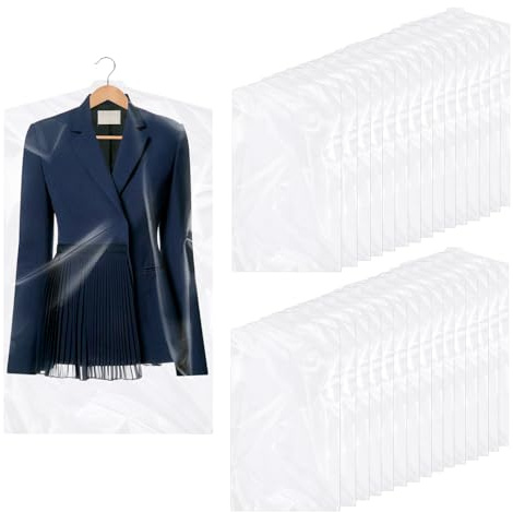 30 Pezzi 60 * 120 cm Monouso Sacchetti per Vestiti, Copriabiti Antipolvere, Buste Trasparenti per Vestiti, Custodie per Abiti, Buste Copri Abiti da Armadio per Indumenti, Camicie, Giacche，Gonne