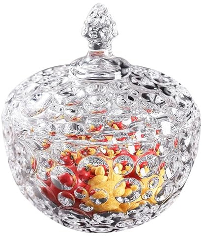 Candy Sweet Jar with Lid Lead Free Decorative Bowl for Candy Buffet Sugar Bowl Cookie Jars Apothecary Glass Bonbon Sweet Jars, Easter Chirtmas Xmas Party Candy Bowl (1 x sugar jar)