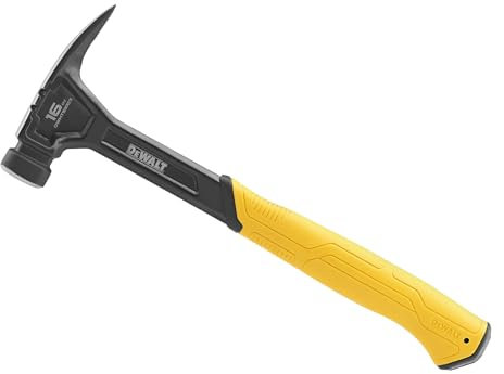 Dewalt Martello da carpentiere con testa liscia, 454 g, struttura in acciaio monopezzo e manico in acciaio spesso trattato termicamente per una lunga durata in cantiere