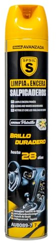 SPSIL Limpiador Abrillantador para Salpicaderos de Coche - Protección UV 28 Días y Efecto Antipolvo - Spray para Plásticos, Vinilos, Cuero Interior - Limpieza Profunda Vainilla 750ML