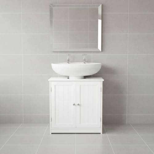 INDE MOBLEKIT | Mueble Bajo Lavabo 60×30×60 cm, Armario de Baño con Doble Puerta y Acabado Mate, Mueble Auxiliar para Lavabo con Almacenaje para Artículos de Higiene