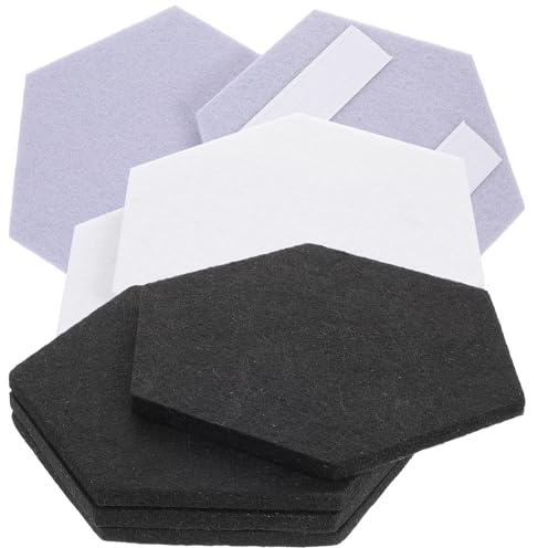 Beaupretty Paneles Acústicos Autoadhesivos Hexagonales Grandes 12 Unidades 4 Negras 4 4 Grises Material Absorbente y Aislante para Insonorización de Paredes en Estudio Oficina