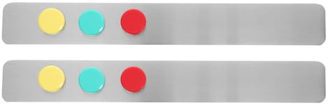 SHINEOFI Lot de 2 Bandes Magnétiques Adhésives en Fer 375X50Mm Épaisseur 05Mm avec 10 Aimants Colorés 3Cm pour Tableau d'Affichage Mural Bureau École Fixation Solide et Réutilisable