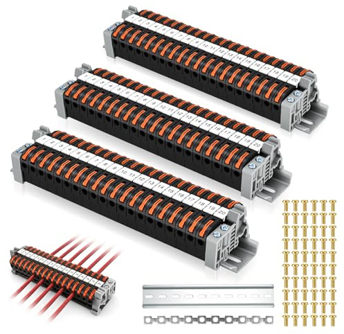 60 morsetti in fila per binario, 0,08-4 mm², PCT-211, morsetti di collegamento, kit di morsettiera per progetti di automazione, progetti fai da te