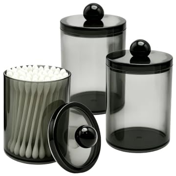 Lot de 3 boîtes de rangement polyvalentes pour salle de bain, chambre à coucher et dressing - Idéales pour ranger cotons-tiges, boules de coton, fil dentaire, éponges de maquillage et pinces à cheveux
