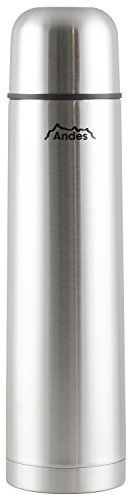 Andes 1 Litre Stainless Steel Insulated Vacuum Travel Tea/Coffee Thermos Flask Bottle