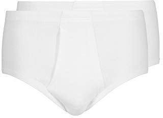 HUBER Herren Huber Herren mit Eingriff 2er Pack Slip, WeiÃŸ (Weiss 0500), XL EU