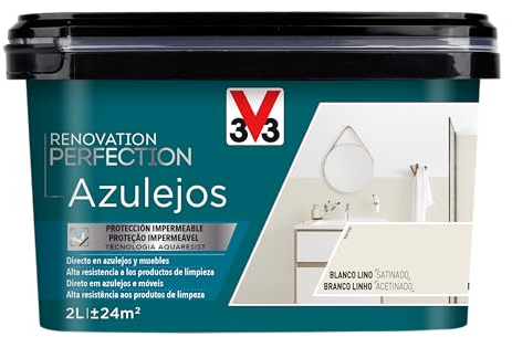 V33 Esmalte Renovation Perfection Azulejos Blanco Lino Satinado 2L