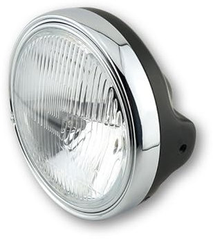 2EXTREME Scheinwerfer Motorrad LTD, 7 Zoll, H4, schwarz, seitlich runde Befestigunglöcher