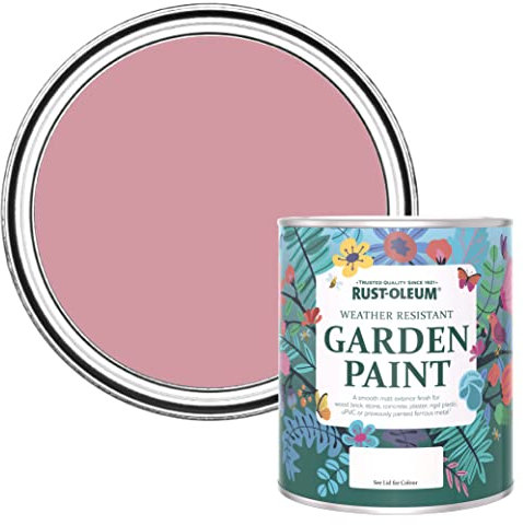 Rust-Oleum Pink Mould Resistant Garden Paint in Matt Finish - Dusky Pink 750ml