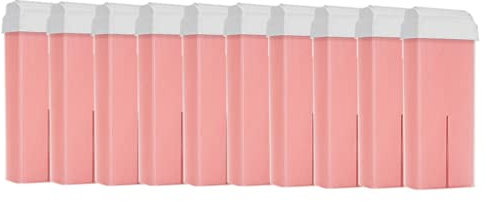Purewax | Cartouches de cire à épiler | épilation avec bande | Roll on 100ml | professionnel | jambes | Maillot | corps (Titane Rose, 10 Cartouches | 100ml)