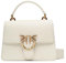 Pinko Love One Top Handle Mini Light, Borsa Donna, Z14Q-Bianco Seta-Antique Gold, U