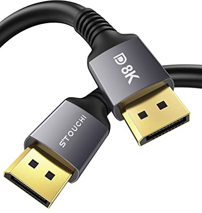Stouchi DisplayPort Kabel 1.4 240Hz 10M DP1.4 Unterstützung 8K@60Hz 4K@60Hz/ 144Hz/120Hz 5K@60Hz/120Hz 2K@165Hz/240Hz FreeSync G-Sync 32,4 Gbit/s HDR10 Display Port kabel für Gaming Monitor