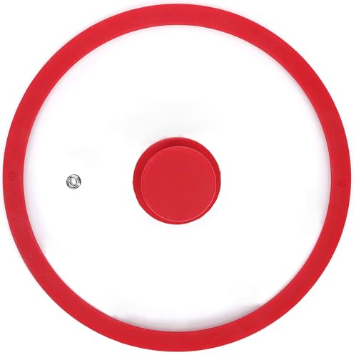 HR Huare Technology Vented Tempered Glass Cookware Lid Red 1 Pack