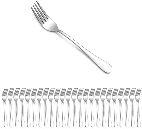 Berglander 24 Piece Fourchette à dîner, 18cm Argent Fourchettes de Table, Kitchen Fork, Steak Fork, Passe au lave-vaisselle