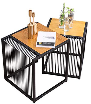 Side Table Set of 2 Modern Nesting Tables, Tea Table, Sofa Tables, Wood Coffee Tables, Metal Frame Pedestal Tables/a Feito na China Comfortable Anniversary