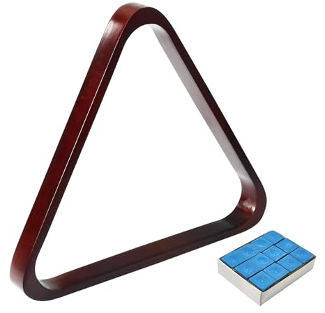 MoyanSuper Solid Wood Pool Ball Triangle Rack, 2-1/4 Inch Billiard Ball Holder for Pool Table, Burgundy