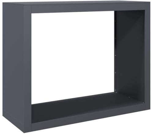 vidaXL Rastrelliera per Legna da Ardere Antracite 100x40x80 cm Acciaio, Porta Legna, portalegna da Esterno, portalegna da Interno, Porta ceppi