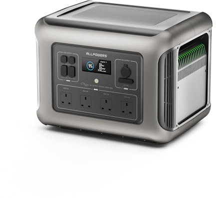ALLPOWERS R2500 Portable Power Station,2016Wh LiFePO4 Battery,2500W AC/100W USB-C Output, 1 Hr Fast Charge, UPS Function Solar Generator for Outdoor Camping,Off-grid,RV,Emergency 6-Year Warranty