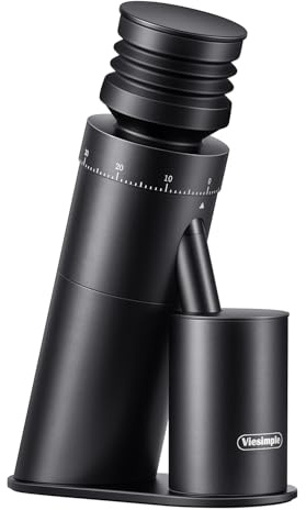 Coffee Grinder, Viesimple Gen 4, Single Dose Burr Coffee Grinders with Magnetic Dosing Cup, Electric Coffee Bean Grinder with Anti-Static Design, Espresso Grinder Compact & Quiet for Home Use Black